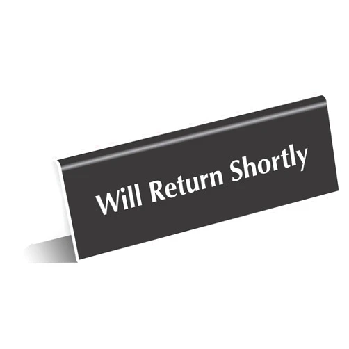 SmartSign Will Return Shortly Desk Sign, 2