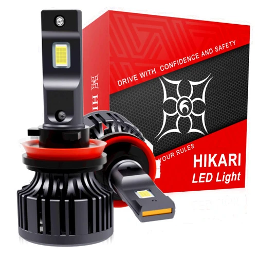 HIKARI WINGS Hikari 2023 20000LM H11/H8/H9 LED Bulbs, 45W Upgraded Core-12 LED, High Lumens LED Kit, 6000k Cool White, IP68 Waterproof, Halogen Upgrade Replacement, H16 Foglight