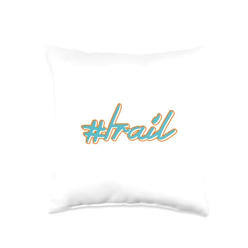 Visit The Marathon Running Gifts # Trail-Runner Throw Pillow, 16x16, Multicolor