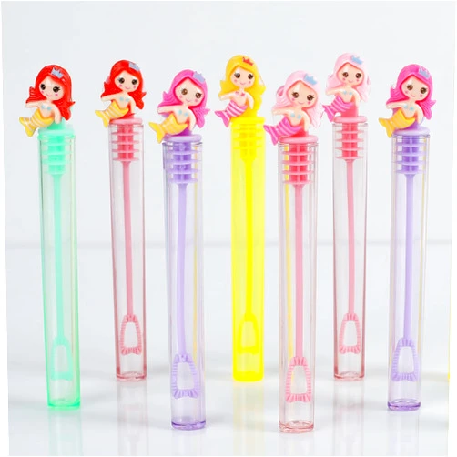 Patimate 10 Pcs 4 Colors Mermaid Party Favors Bubbles for Kids, Mini Pastel Bubble Wand for Mermaid Birthday Decorations, Ocean Party Favors, Under The Sea Animal Gift for Girls