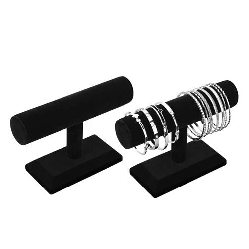 MOOCA 2 Pcs Black Velvet Hovering Bracelet Jewelry Display for Home Organization Bracelet Holder Stand Jewelry Organizer Bracelet Watch Jewelry Stand Display, Black Color
