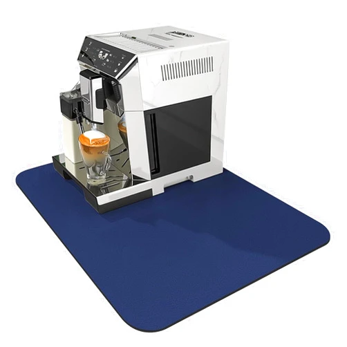Catsandy Coffee Mat - Coffee Bar Mat for Countertops Coffee Bar Accessories Fit Under Coffee Maker Espresso Machine Absorbent Hide Stain Rubber Backed for Kitchen Counter (Navy Blue, 12