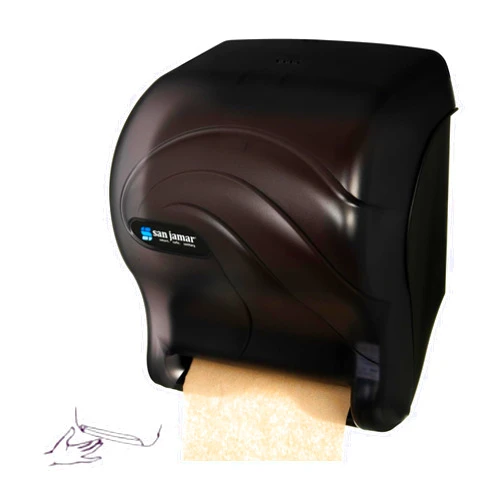 San Jamar Ultrafold Fusion Paper Towel Dispenser, Holds Multifold or C-Fold Towels for Bathroom, Kitchens, and Restaurants, Plastic, 11.5 x 6 Inches, Black