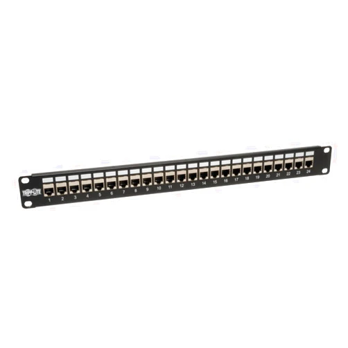 Tripp Lite 24-Port Cat6 / Cat5 Patch Panel STP Shielded RJ45 Ethernet 1U Rackmount TAA (N254-024-SH),Black