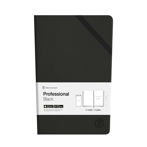 NEO SMARTPEN NeoLab N Hardcover Professional Notebook for use with Neo Smartpens for Writing, Sketching, Journaling -125 Ruled & 125 Blank Pages, 5.5 x 8 in.