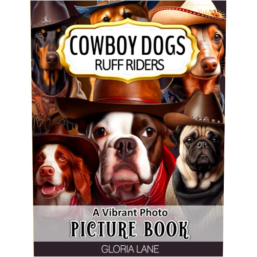 Gloria Lane Cowboy Dogs Ruff Riders a Vibrant Photo Picture Book: for Seniors with Alzheimer’s and Dementia, Captivating Portraits of Breeds in Costumes with ... Photo Picture Books for Seniors Series)