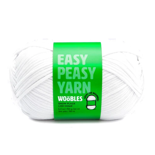 The Woobles Woobles Easy Peasy Yarn for Beginners with Easy-to-See Stitches - Crochet & Knitting Yarn - Worsted Medium #4 - Cotton-Nylon Blend