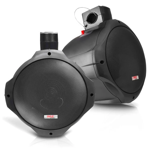Pyle 6.5 Inch Dual Marine Speakers -2 Way IP44 Waterproof, Weather Resistant Outdoor Audio Stereo Sound System with 200 Watt Power and Poly Mica Cone and Butyl Rubber Surround -1Pair - PLMRB65 (Black)