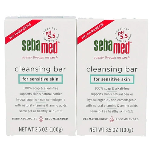Sebamed Soap-free Cleansing Bar For Sensitive Skin, 3.5-Ounce Boxes (Pack of 2)