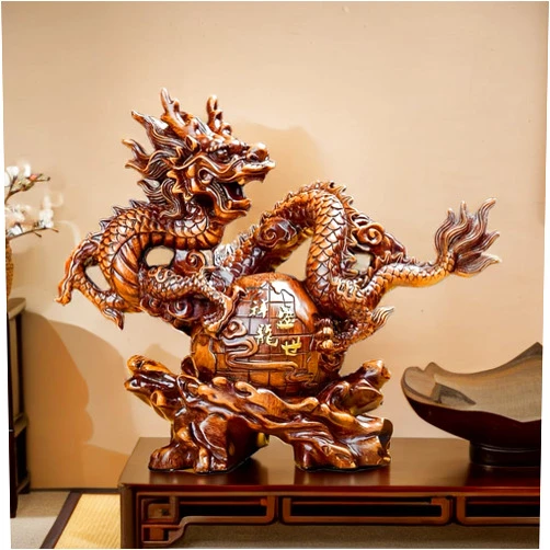 FUNSXBUG X-Large 15.5 INCH Chinese Feng Shui Dragon Statue Sculpture Figurines Feng Shui Decor Home Office Desktop Decoration Good Lucky Gifts