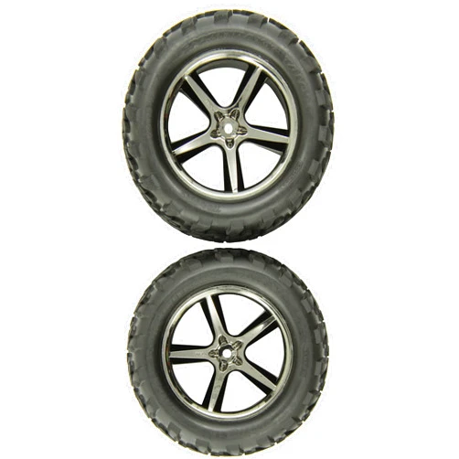 Traxxas 5374A Talon Tires Pre-Glued on Black-Chrome Gemini Wheel (pair)