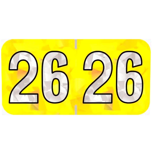 Doctor Stuff 2026 Year Labels, Doctor Stuff 2026 Chart Stickers, Holographic Yellow Colored, USA Made Year Label for End Tab File Folders, 500 Labels per Roll, 1 Roll, 3/4