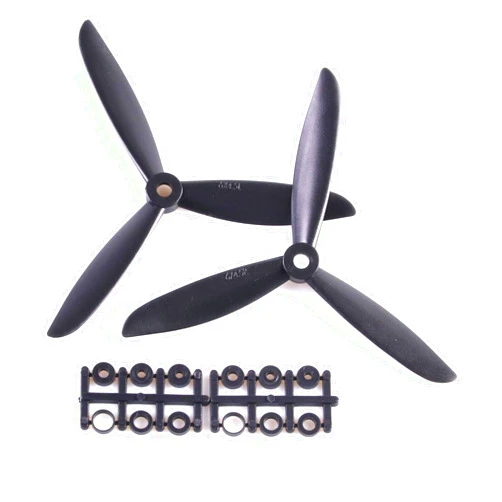 BMLZHO 2Pcs Prop 5030 5045 6030 6045 6x4.5 Black 3-Blade Propeller Props CW CCW for Quadcopter(2Pcs 6045 3-Blade)