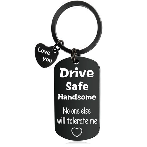ChunlongFour Boyfriend Gifts for Him Men Drive Safe Keychain Valentines Day Couple Gift for Husband Small Birthday Christmas