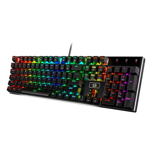 Redragon K556 RGB LED Backlit Wired Mechanical Gaming Keyboard, 104 Keys Hot-Swap Mechanical Keyboard w/Aluminum Base, Upgraded Socket and Noise Absorbing Foams, Quiet Linear Red Switch