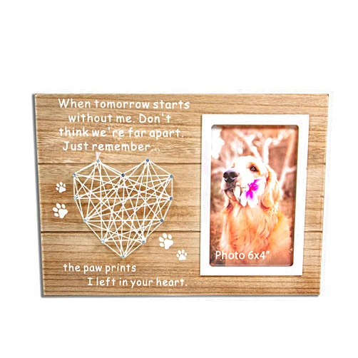 VILIGHT Dog Cat Memorial Gifts - Paw Prints Sympathy Picture Frame for Pet Loss - 4x6 Inches Photo
