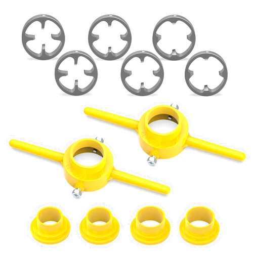 MEANLIN 2PCS PVC Thread Maker Tool, NPT Die Set, Pipe Threader Plumbing Tool, Pipe Threader Kit, with 3 Dies,1/2