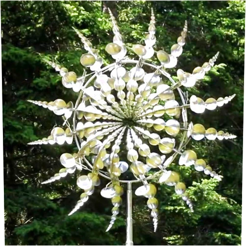 Generic Wind Spinners Outdoor,360° Kinetic Wind Spinners,3D Reflective Magic and Unique Wind Spinner,Weather Vane for Yard Farm Outdoor Garden Decration, Sliver