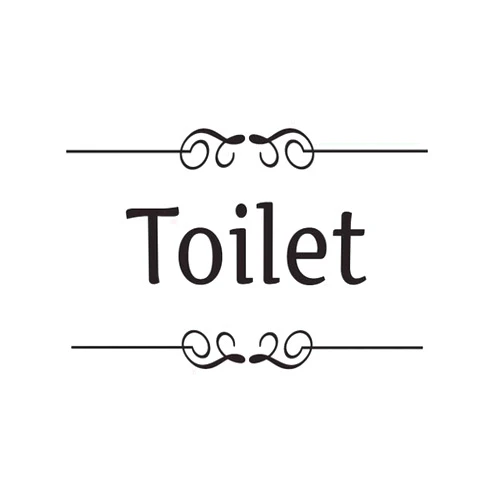 Bestjybt DIY Removable Washroom Toilet Bathroom WC Sign Door Accessories Wall Sticker Home Decor (Toilet)