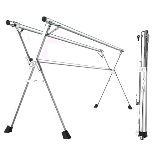 YSUEFIJO Laundry Drying Rack Foldable, Collapsible Clothes Drying Rack, Stainless Steel Heavy Duty Clothing Drying Rack, Length Adjustable Saves Space Garment Rack, for Indoor Outdoor