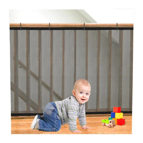 Gulissa Banister Guard for Baby, Balcony Netting for Pets, 10ft x 3ft, Baby Safety Stairs Rail Net Provides Your Baby with a Environment, Baby Stair Net Fit for Child, Small Pet, Toy - Black
