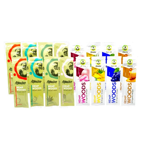 Afghan Hemp- Organic Wraps (Mix Pack, 16 Pack),Red, Blue, Green Pink, Yellow, Orange,