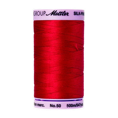 Mettler Silk-Finish Solid Cotton Thread, 547 yd/500m, Country Red