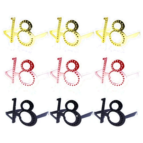 Qunonaty 9 Pack 18th Birthday Sunglasses 18th Birthday Decorations Men Women Party Eyeglasses for Party Supplies 18th Anniversary