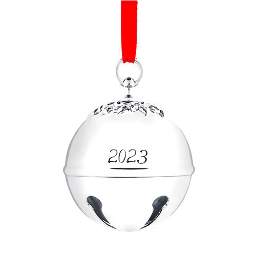 Klikel Christmas Bell Ornament 2023 - Sleigh Bell Christmas Ornament 2023 - Christmas Holy Ball 2023 Ornament - Bell Ornament for Christmas Tree - Sleigh Bell Engraved 2023-9th Annual Edition