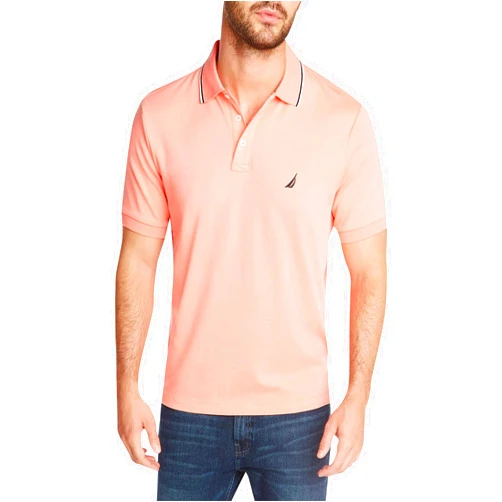 Nautica Men's Classic Fit Short Sleeve Dual Tipped Collar Polo Shirt
