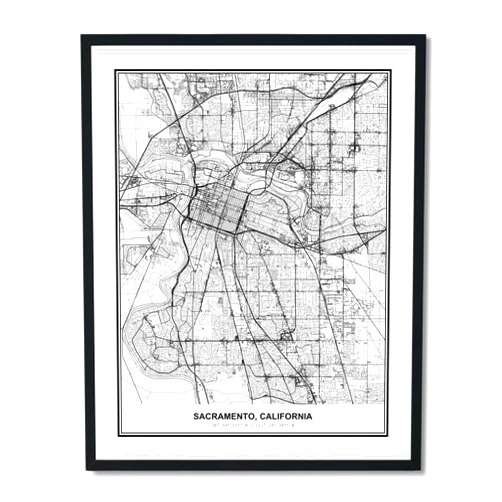 Susie Arts 8X10 Unframed Sacramento California Wall Art Metropolitan City View Abstract Street Art Print Poster Decor Home Office sdm060
