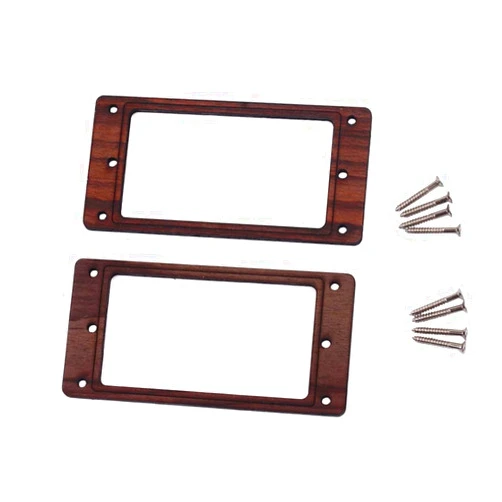 GOOHOCHY 2pcs Double Coil Pickup Ring Electrical Guitar Replacement Flat Humbucker Pickup Ring Humbucker Frame Pickups Midi Guitar Pickup Electricas Metal Guitar Set Surround Wooden