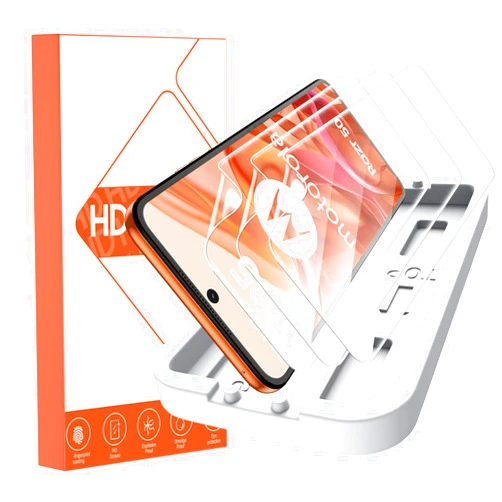 Ruiheshiyi for 3 Pack Motorola Razr 2024 /Razr Plus 2024/Razr 2023/Razr Plus 2023 Screen Protector Inner Soft TPU+1 Tray Positioning,Touch Sensitive, Full Coverage, Case Friendly,Easy Install with Alignment Tool