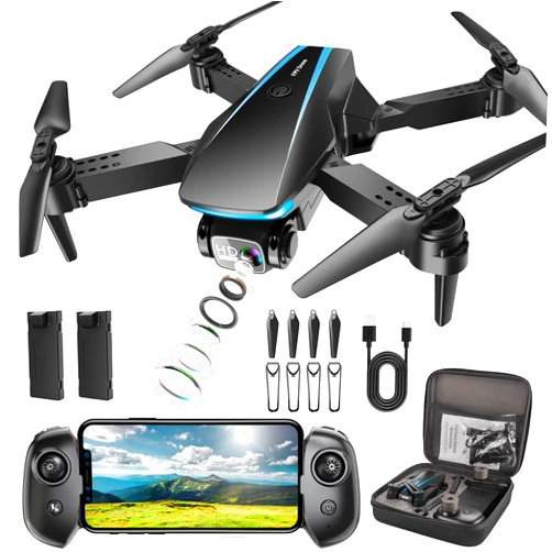 RADCLO Mini Drone with Camera - 1080P HD Foldable Drone with Stable Hover, Gravity Control, Auto-Follow, Trajectory Flight, 90° Adjustable Lens, One Key Take Off, 2 Batteries, Drones for Adults Kids