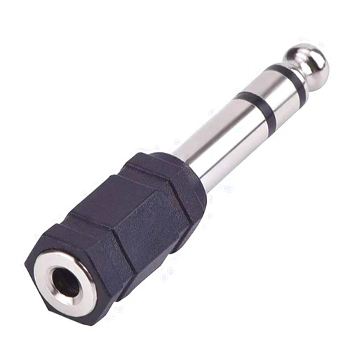 Generic 5 Pack Audio Adapter 6.35mm (1/4 inch) Male to 3.5mm (1/8 inch) Female Stereo Headphone Connector, Black