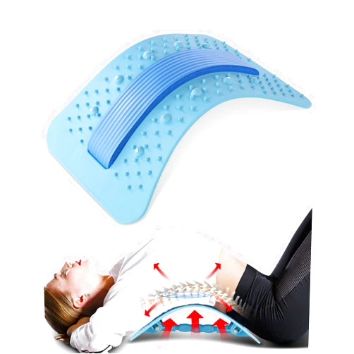 Yetulike Back Stretcher Lumbar Backs Cracker with Magnet Backs Massager Lower Back Pain Relief Upgraded Multi-Level Support Stretcher Spinal Board Device for Herniated Disc, Sciatica, Scoliosis (Blue)