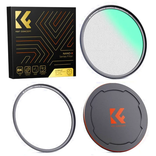 K&F Concept 58mm Magnetic Black Diffusion 1/4 Mist Cinematic Effect Filters + Magnetic Basic Ring + Lens Cap Kit with 28 Multi-Layer Coatings for Camera Lens (Nano-X Series)