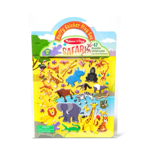 Melissa & Doug Puffy Sticker Play Set: Safari - 42 Reusable Stickers - FSC Certified