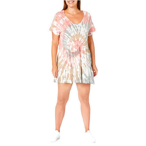 Zim and Zoe Women's Plus Size Dress Tiered Tie Dye