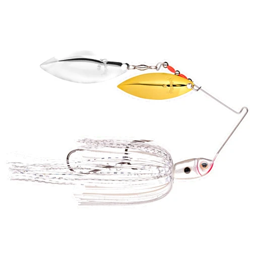 Strike King (PPL12WW-204GS) Premier Plus Spinnerbait Fishing Lure, 204 - White, 1/2 oz, Advanced Perfect Skirt with Magic Tails
