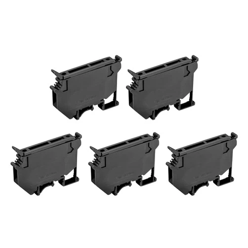 MECCANIXITY DIN Rail Mount Fuse Holder Terminal Blocks Black UK5 LED220V Pack of 5