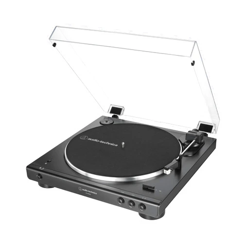 Audio-Technica AT-LP60XBT-BK Fully Automatic Bluetooth Belt-Drive Stereo Turntable, Black, Hi-Fi, 2 Speed, Dust Cover, Anti-Resonance, Die-cast Aluminum Platter