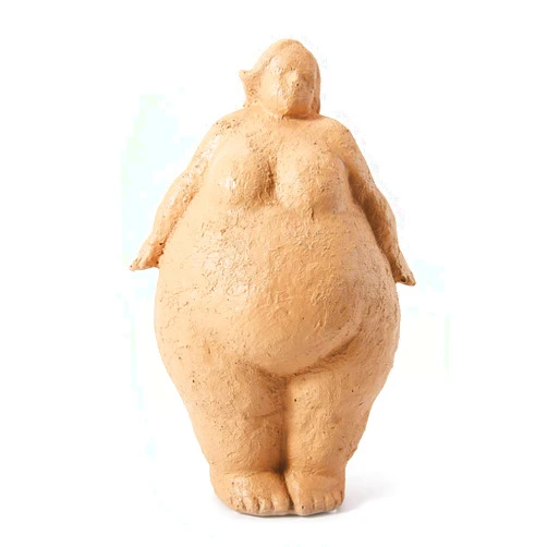 HAUCOZE Lady Statue Figurine Woman Sculpture Modern Decor Arts Home Gifts Polyresin Table Centerpiece Crafts Brown 10.6inch