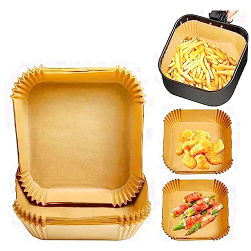 Generic Air Fryer Liners 100 PCS, Premium Parchment Paper for 5-7 Qt Air Fryer Baskets, Oven Safe up to 450°F, Greaseproof & Non-Stick, Easy Cleanup, Multi-Use, unbleached