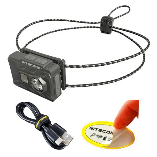Nitecore NU20 Classic Ultralight Headlamp, 360 Lumen USB-C Rechargeable Lightweight for Backpacking, Camping, Running with Auxilary White and Red Light
