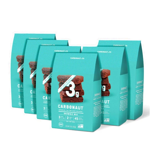 Carbonaut Low Carb Brownie Mix | Keto-Certified & Non-GMO Low Carb Flour | Perfect for Making Low Calorie, Diet-Friendly Brownies | Only 3g of Carbs Per Serving, 10 oz. (Pack of 6)