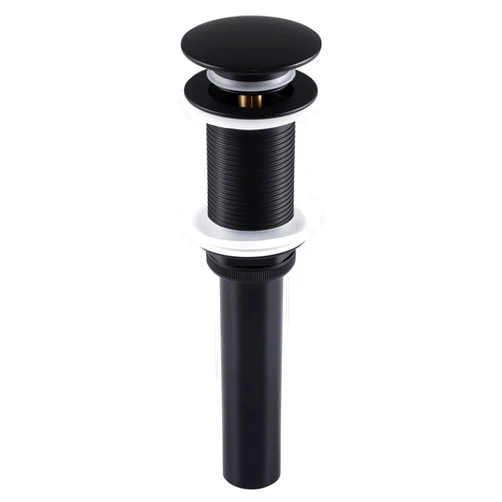 KES Bathroom Sink Drain Pop Up Drain Without Overflow, Vessel Sink Stopper Matte Black, All Metal Rustproof Brass and 304 Stainless Steel, S2008S62D-BK