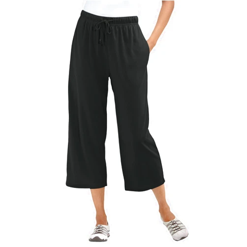 Woman Within Women's Plus Size Sport Knit Capri Pant