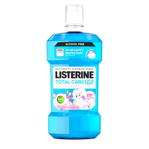 Listerine Total Care Kids Mouthwash, ADA Accepted, Alcohol-Free Anticavity Sodium Fluoride Mouthwash, Oral Rinse for Dental Cavity Protection, Bubblegum Flavor, 16.9 Fl. Oz, Pack of 3