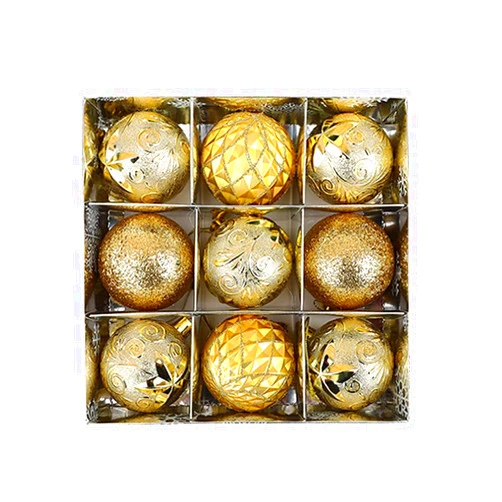NBLD 6cm/9 Piece Gift Box Set-Christmas Tree Decoration 2022,Hanging Ball Party Home Ball Accessories Ornament,Christmas Tree Decoration (A)